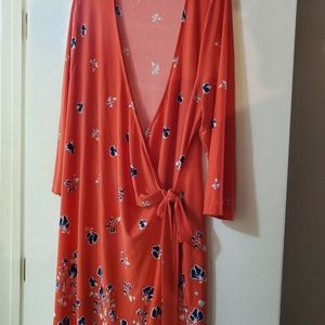 Orange wrap dress